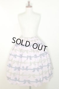ハンドメイドスカート【リボンライン柄・59丈】