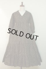 【Sale50%OFF】セーラー衿３段ティアードOP【茶色小花柄】