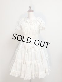【Sale 50％ OFF】シャーリング３段ティアードＯＰ【生成】