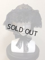レースストローハット【黒レース】