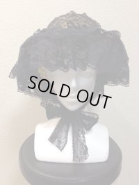 レースストローハット【黒レース】