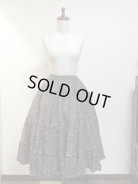 【Sale50%OFF】ポケット付きピンタックティアードスカート【茶色小花柄】