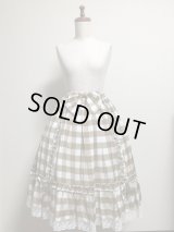 【Sale50%OFF】シフォンリボンスカート【キャラメルチェック】