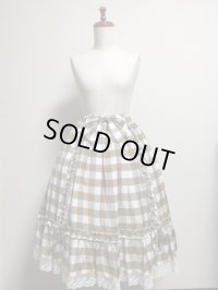 【Sale50%OFF】シフォンリボンスカート【キャラメルチェック】