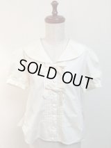【Sale50%OFF】半袖セーラーブラウス【生成無地】