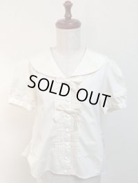 【Sale50%OFF】半袖セーラーブラウス【生成無地】
