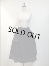 【Sale30%OFF】ポケット付きセーラースカート【黒×グレーライン】
