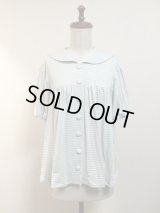 【Sale50%OFF】半袖セーラーカットソー【水色ボーダー】