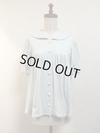 【Sale50%OFF】半袖セーラーカットソー【水色ボーダー】