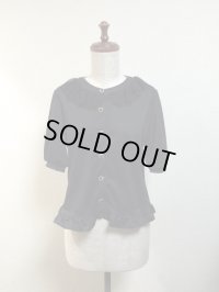 【Sale50%OFF】半袖カーディガン【黒×黒レース】
