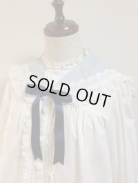 セーラー付け衿5【水色×白レース】