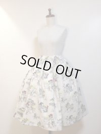 ハンドメイドスカート【長靴を履いたねこ柄・65丈】