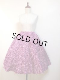 ハンドメイドサーキュラースカート【ピンクヒョウ柄・59丈】