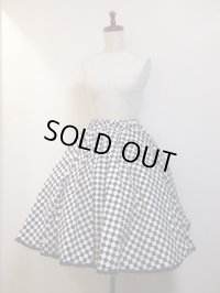 ハンドメイドサーキュラースカート【ブロックチェック柄・58cm丈】