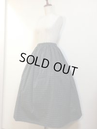 ハンドメイドロングスカート【緑チェック・82cm丈】