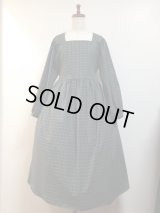 長袖デイリーワンピース【113丈・グリーンチェック柄】