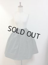 ハンドメイドギャザースカート【グリーンチェック系・50c丈】