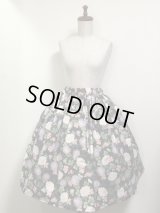 ハンドメイドスカート【和柄・黒系・60cm丈】