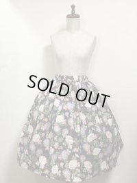 ハンドメイドスカート【和柄・黒系・60cm丈】