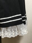 画像2: ハンドメイドスカート【黒×白ライン・白レース・54cm丈】 (2)