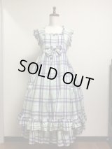 【50％OFF】エプロン＆スカートSet【ラベンダー×ミントチェック】