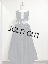 ロングティアードワンピース【ライトブラック】