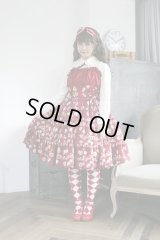 【PhysicalDrop×LIEF】ノスタルジービスケット柄・シャーリングティアードJSK【仕様違い・ボルドー系】