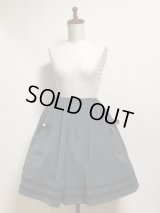 ハンドメイドギャザースカート【グレー系・49ｃm丈】