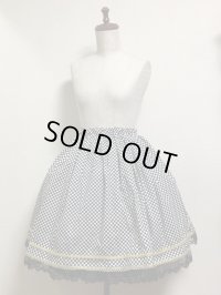 ハンドメイドギャザースカート【市松模様柄・47ｃm丈】