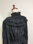 画像5: ケープ衿付きスタンドカラーブラウス（長袖）【黒】