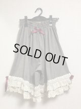 ハンドメイドペチパンツ【ツイード・50ｃm丈・えんじリボン】