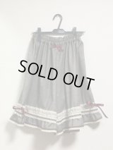 ハンドメイドペチパンツ【ツイード風・53ｃm丈・えんじリボン】