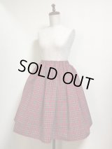 ハンドメイドギャザースカート【チェック柄・57ｃm丈】
