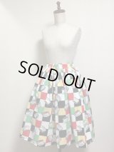 ハンドメイドギャザースカート【カップ柄・58ｃm丈】
