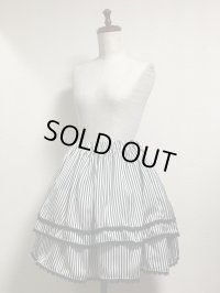 ハンドメイドギャザースカート【ストライプ柄２段・42ｃm丈】