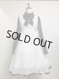 【Sale50%OFF】タックジャンパースカート【白黒水玉】