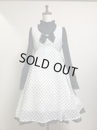 【Sale50%OFF】タックジャンパースカート【白黒水玉】