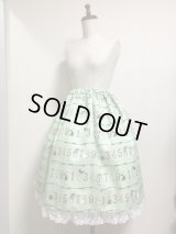 【Sale30%OFF】すうじネコ ギャザーＳＫ【ミディアム丈・レース付】