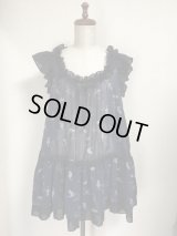 【Sale30％OFF】シルエットねこチュニックブラウス【紺系】