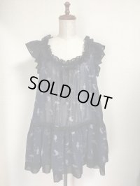 【Sale30％OFF】シルエットねこチュニックブラウス【紺系】