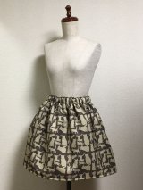【Sale30％OFF】オリジナル猫シルエット柄ハンドメイドセミフレアスカート【レースなし・38ｃm丈】　