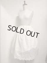 綿レースハンドメイドギャザースカート【59ｃm丈】