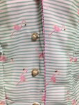 画像5: オープンカラーボーリングシャツ風ブラウス【衿ピンク・フラミンゴボーダー】