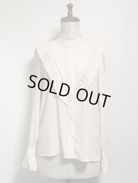 【50％OFF】セレクト品立ち襟ブラウス(6)【ピンクプリーツ】