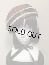 【Sale30%OFF】レース付日よけ帽子【生成レース・黒リボン×ペーパーストロー】