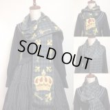 【予約品】王冠柄マフラー【グレー系×王冠柄】