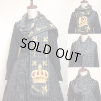 【予約品】王冠柄マフラー【グレー系×王冠柄】