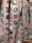 画像3: ハンドメイドギャザースカート【ねこチョコレート柄・抹茶系・65c丈】 (3)