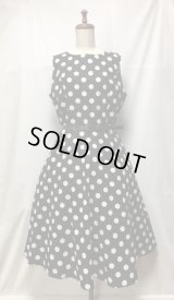 【セレクト商品】水玉柄ワンピース【黒系・106c丈・送料込】