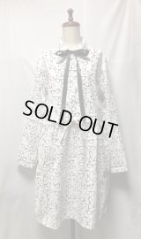 【セレクト商品】眼鏡柄ワンピース【白系・90c丈・送料込】